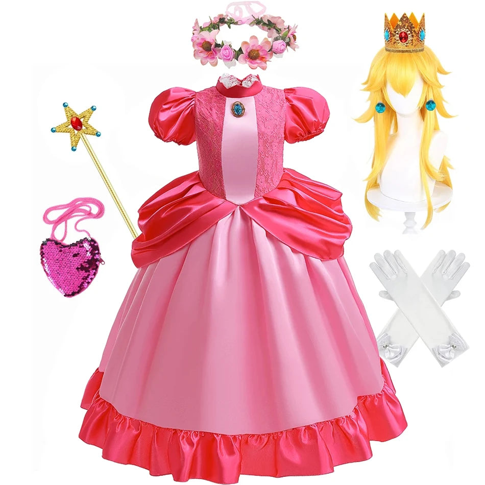 Peach Princess Daisy Cosplay Costume Rosalina Dress
