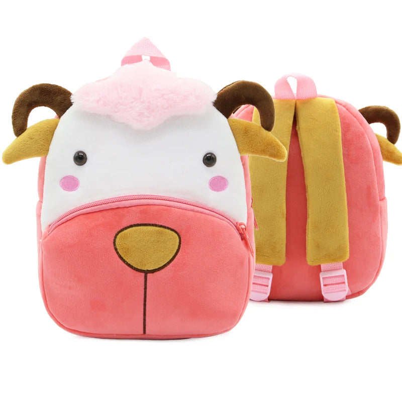 Cartoon cute plush animal backpack school
