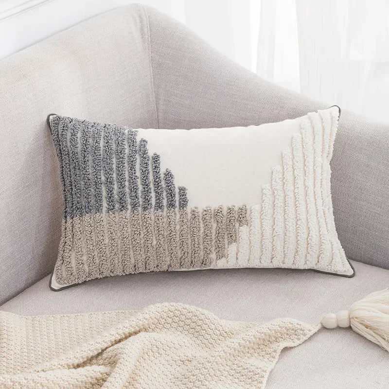 Boho Loop Pillowcases Grey Beige Pillowslip