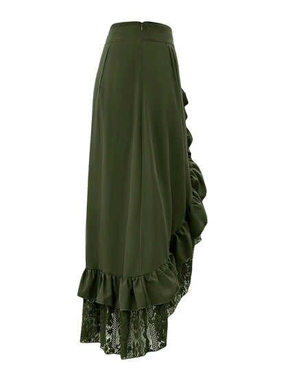Gothic-style skirt with lace trim and ruffle pirate skirt