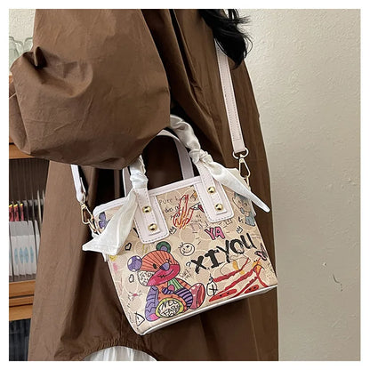 Painted Graffiti Artistic Crossbody Adjustable Shoulder Strap Bag