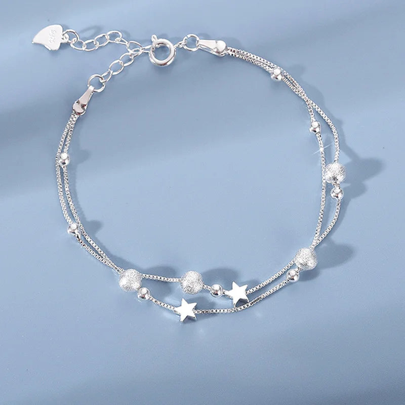 DANA 925 Sterling Silver Star Beaded Bracelets