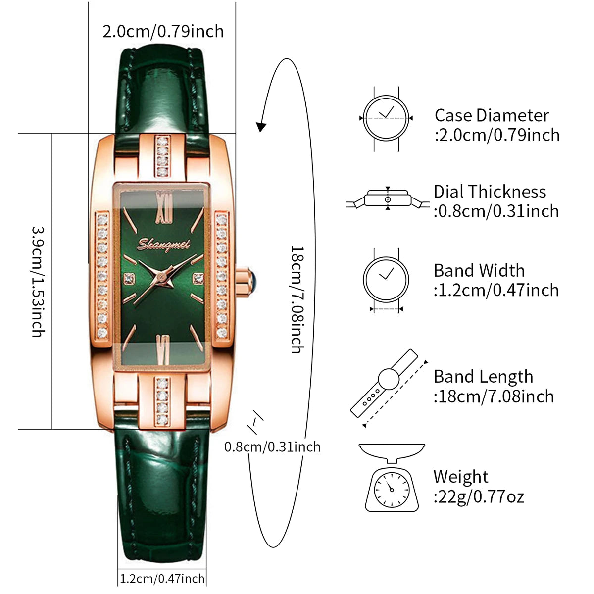DANA Rectangle Leather Quartz Watch