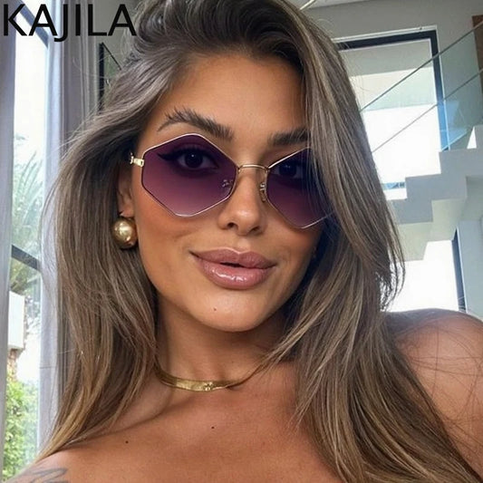 Small Frame Hexagon Punk Sunglasses