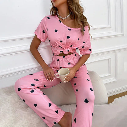 Cartoon Print Pajama Sleepwear Set