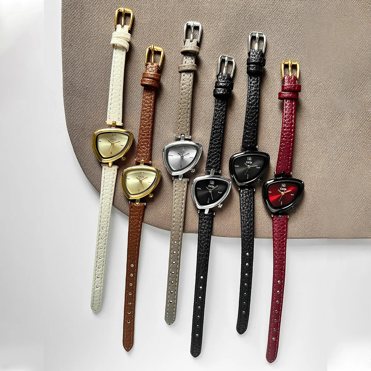 Versatile Irregular Triangle Dial Design Waterproof Quartz Watches