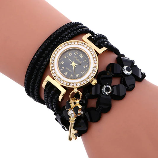 White Chimes Leather Bracelet Watches