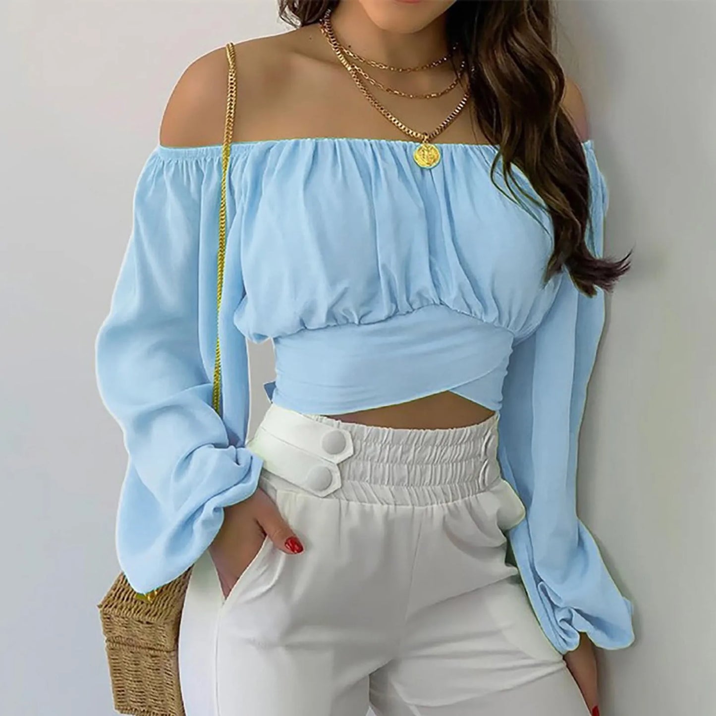 Sexy Off Shoulder Long Sleeve Blouse