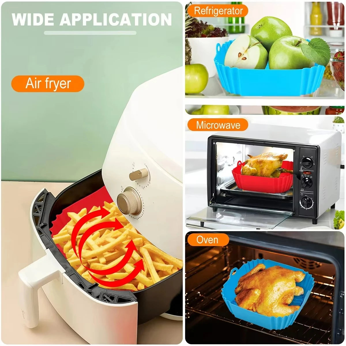 Silicone Air Fryer Pot Tray Food Safe