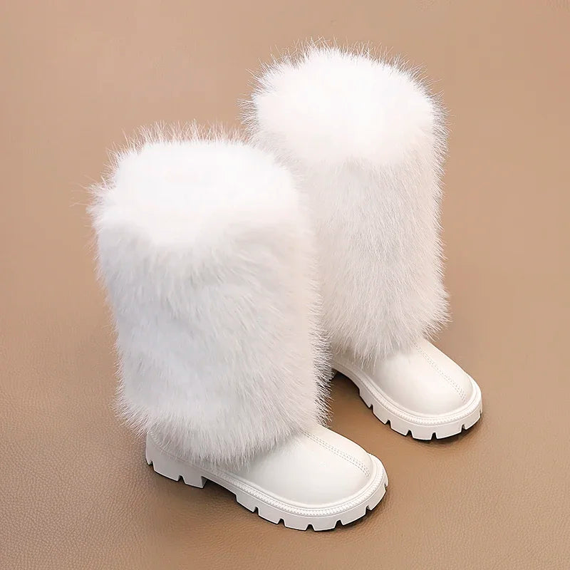 High Warm Princess Leather Soft Soled Anti-Slippery Boots