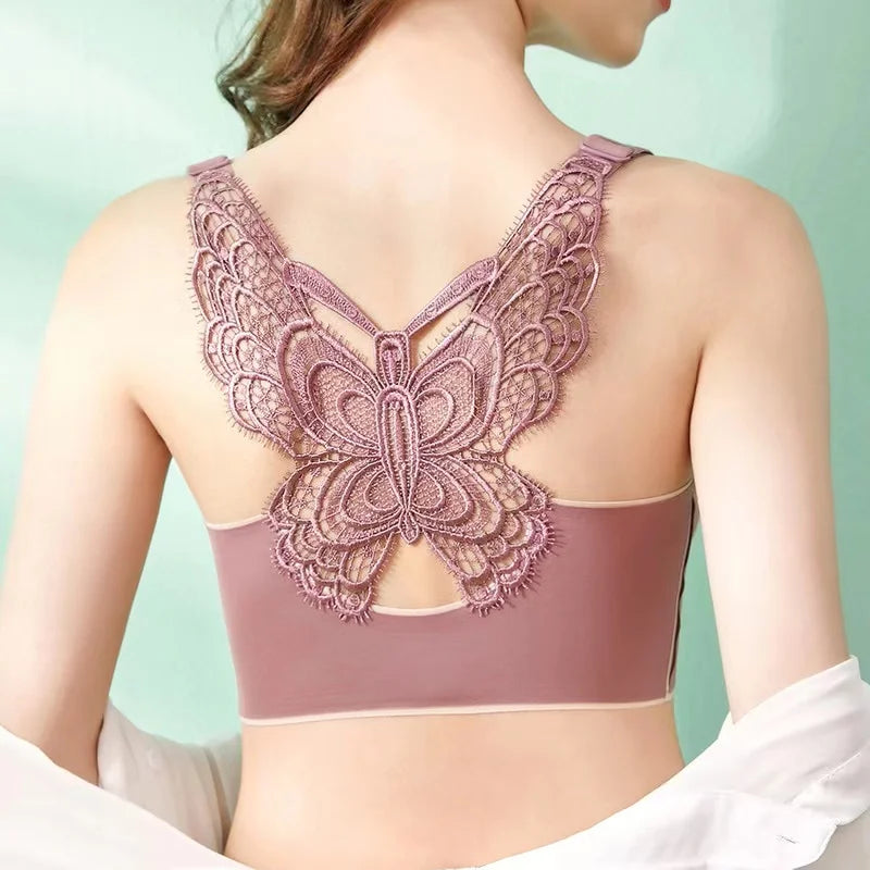Sexy Butterfly Beautiful Back Seamless Large Size Bra
