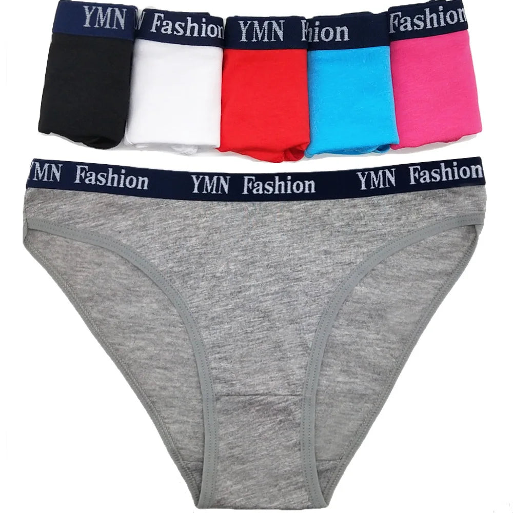 Underwear Hipster Cotton Briefs Low Waist Solid Sexy Lingerie 6 Pcs/set