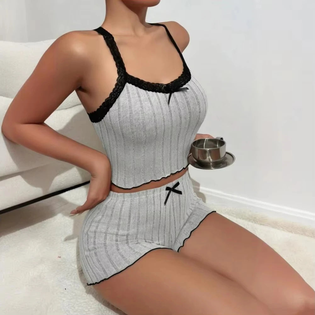 Shorts Sexy Milk Silk Pajama Set
