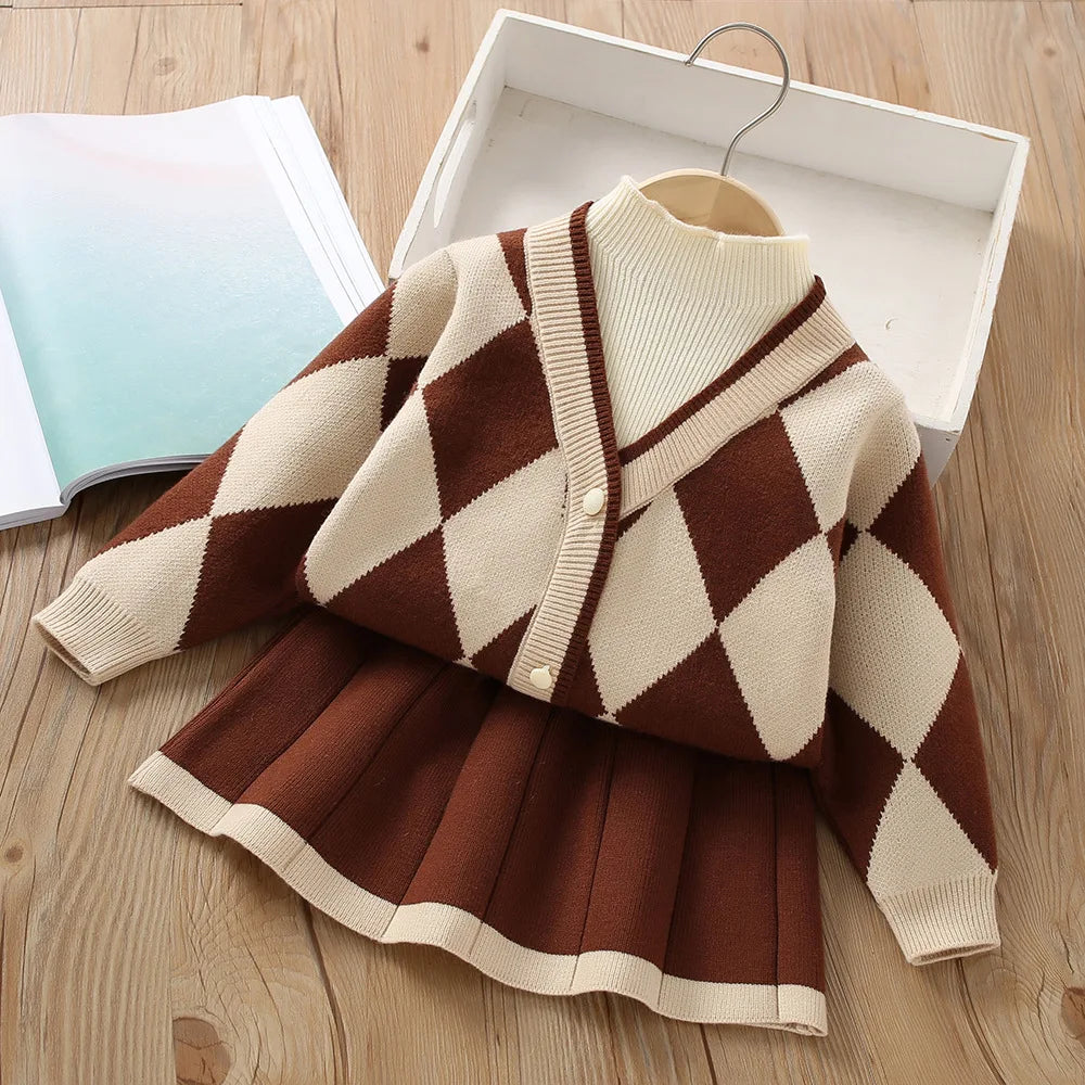 Autumn and Winter Sweater Korean Short Knitted Small Fragrance Set