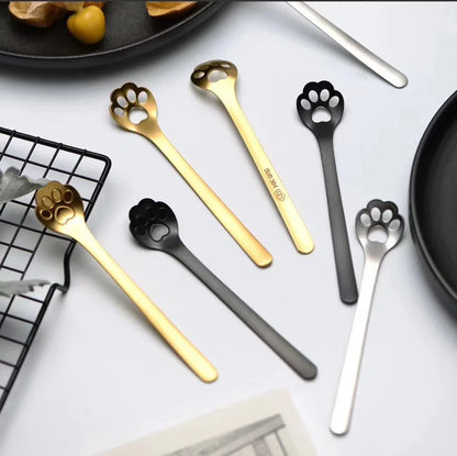 Creative Cute Cat Dog Claw 304 Stainless Steel Spoon