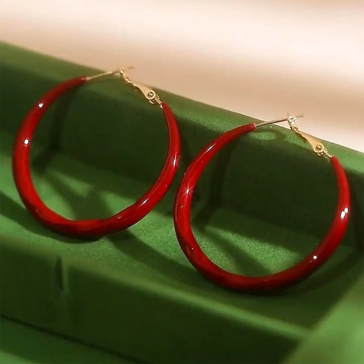 Exquisite Wild Big Red Circle Earrings