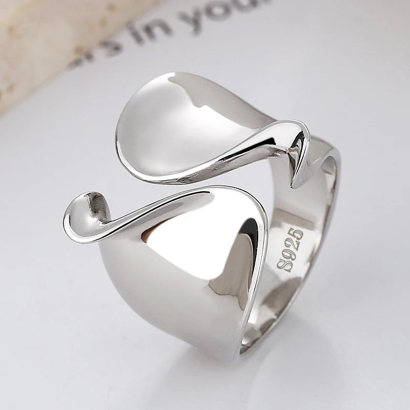 925 Sterling Silver Geometry Crystal Ring