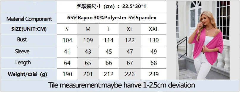 Elegant Mid Sleeve Casual Loose Cardigan Shirts