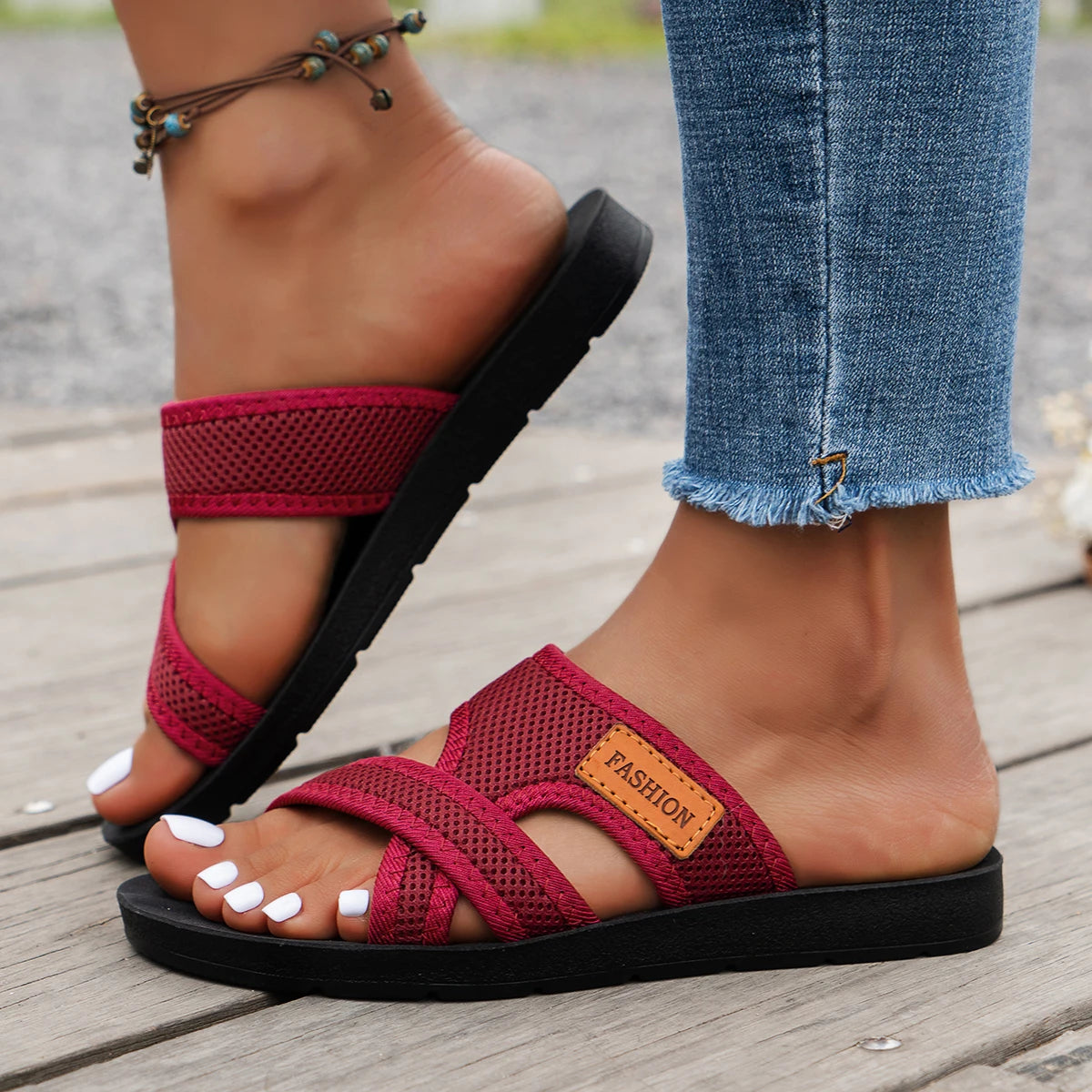 Mesh Breathable Flat Sandals