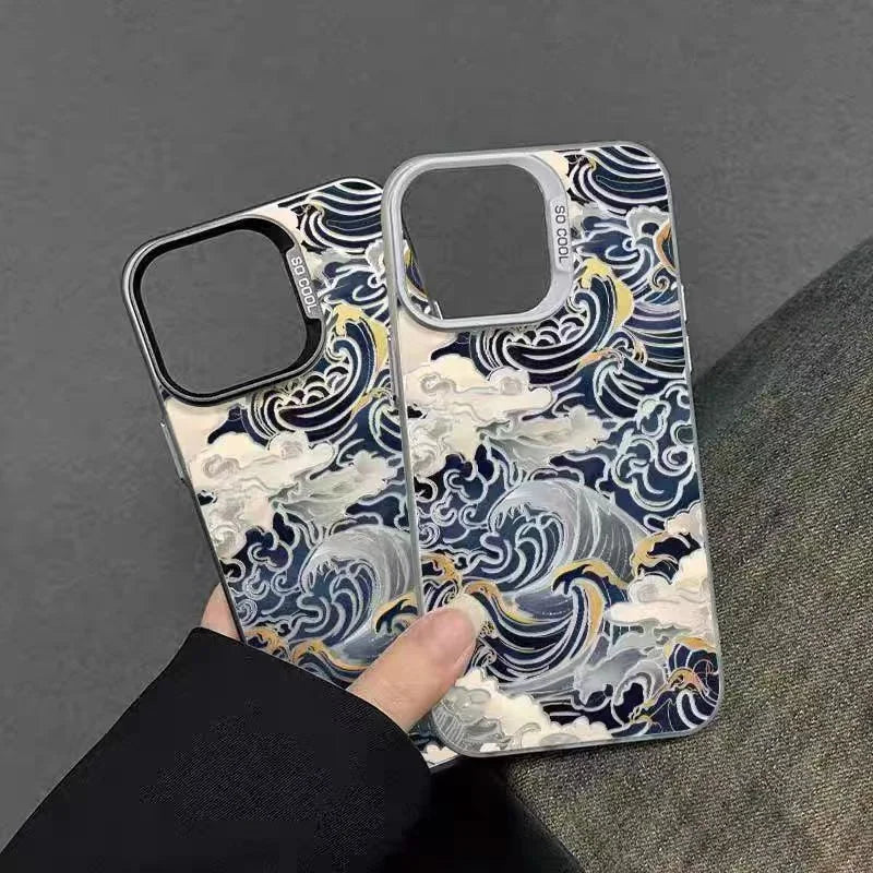 Japanese Waves Electroplate Silver IMD Case