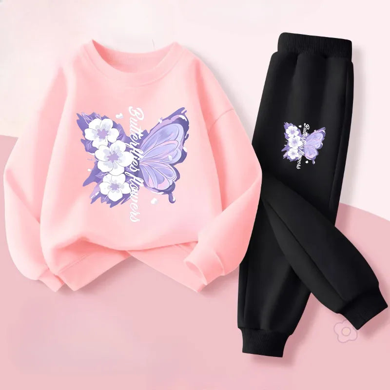 Spring Long Sleeved Top Long Pants Two Piece Sets