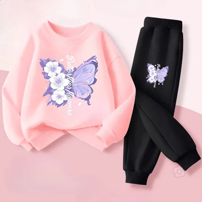 Spring Long Sleeved Top Long Pants Two Piece Sets
