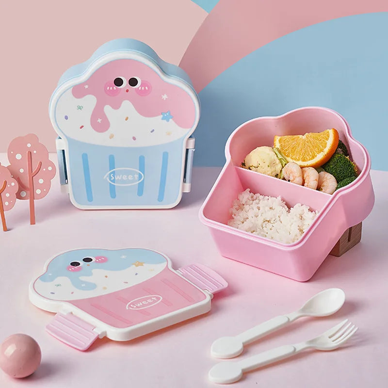 Cartoon Car Bento Rectangular Leakproof Plastic Lunch Box
