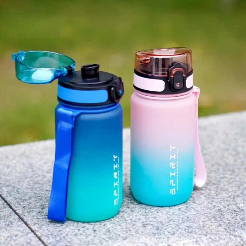 500ml/650ml Gradient Sports Water Bottle with Time Marker