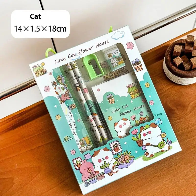 6Pcs/Set Cute Cartoon Capybara Pencil Stationery Set