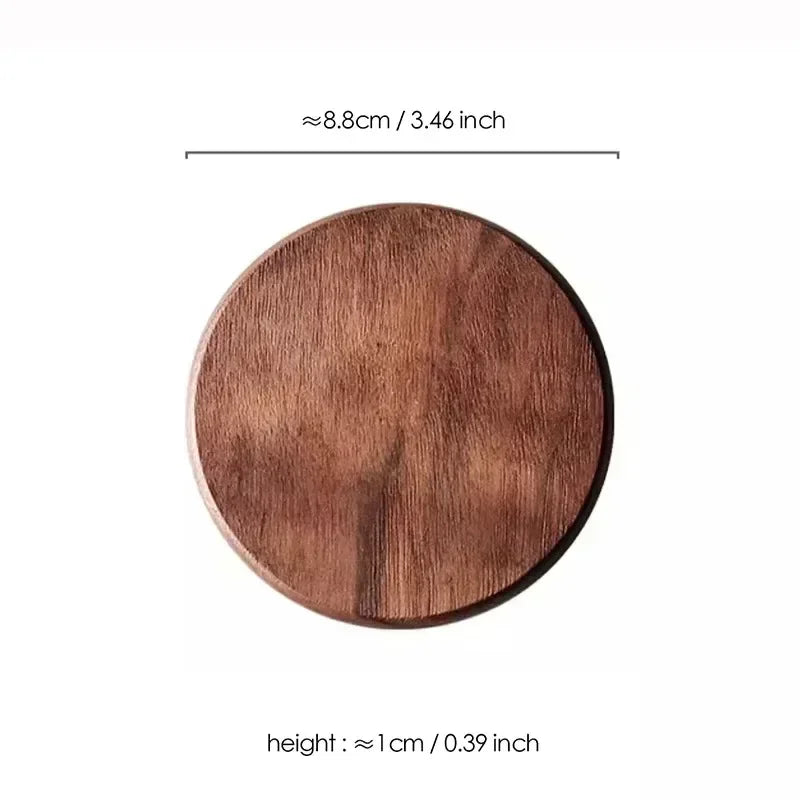 1PCS Solid Walnut Wood Coaster Round Beech Cup Mat
