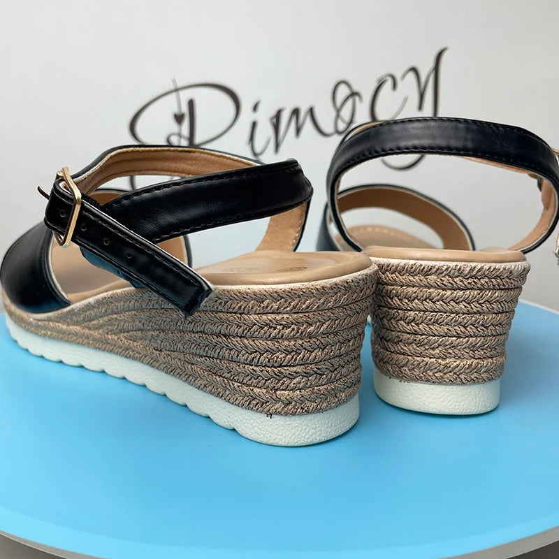 Lightweidght Wedge Ankle Strap Platform Thick Sole Non Slip Sandals