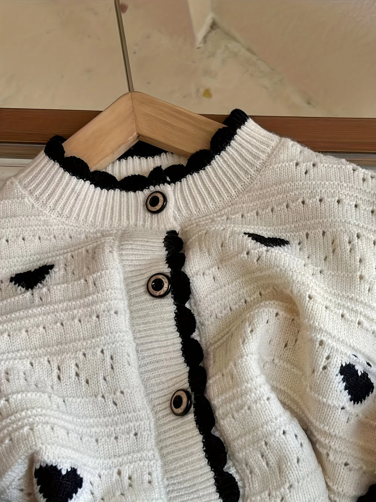 Versatile Single-Breasted Heart Long-Sleeved Korean Style Jacket