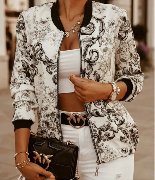 Casual Floral Slim Office Jackets