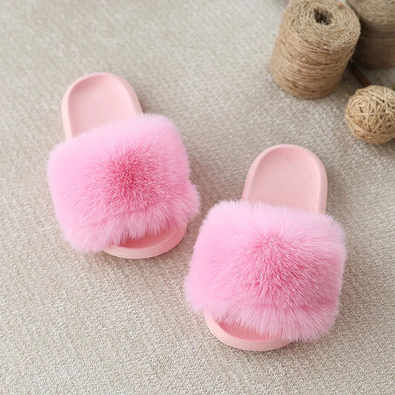 Warm Home Classic Versatile Soft Bottom Causal Fur Slippers