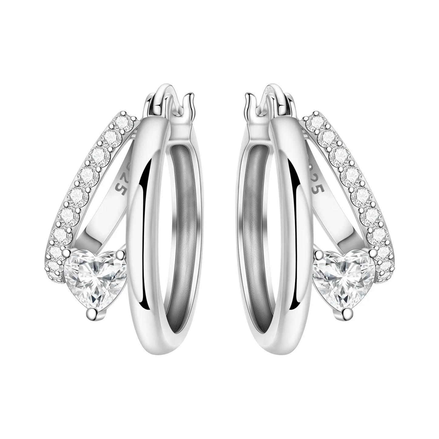 925 Sterling Silver Simple Gold U-shaped Earrings