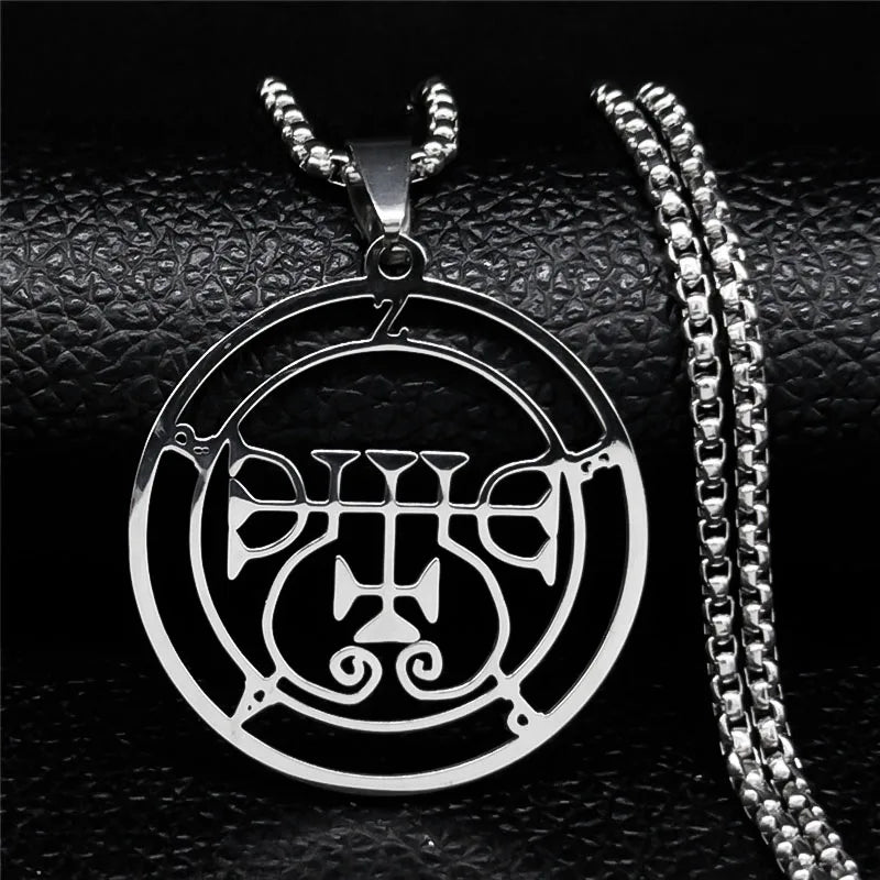 Sigeal Sigil De Lucifer Stainless Steel Satan Necklace