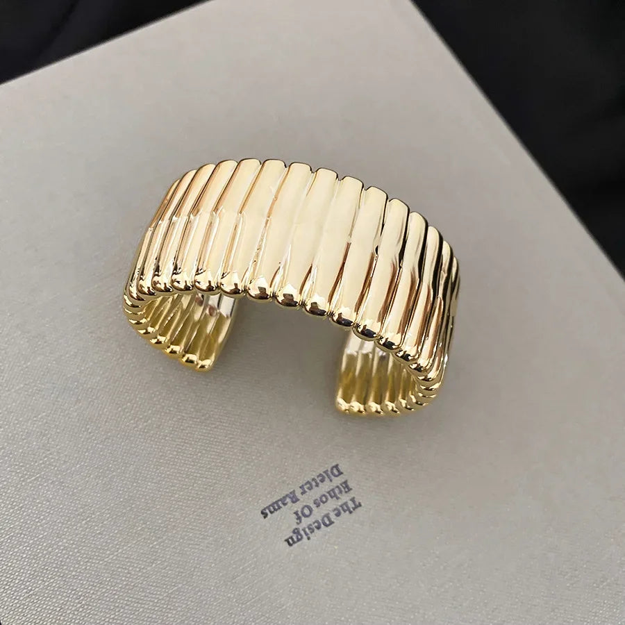 Geometric Glossy Opening Bangle Bracelets