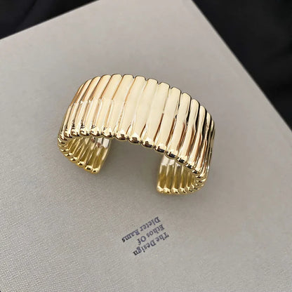 Geometric Glossy Opening Bangle Bracelets