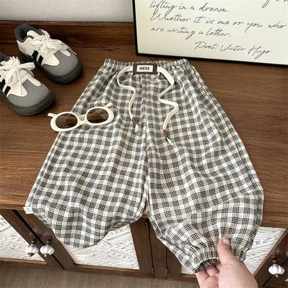 1-8yr Old  Floral Print Harem Bear Casual Loose Children's Thin Wide Leg Pant