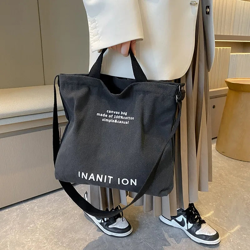 Japanese canvas washed thickened handbags large-capacity bags