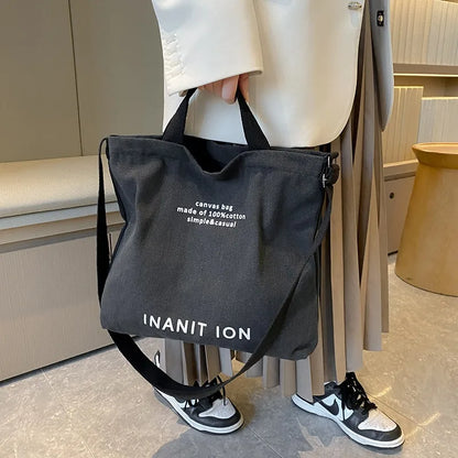 Japanese canvas washed thickened handbags large-capacity bags