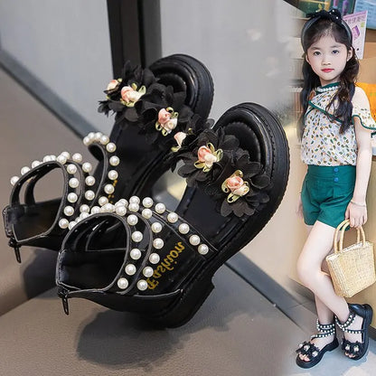 Girls Soft Bottom Toe-Open Shoes