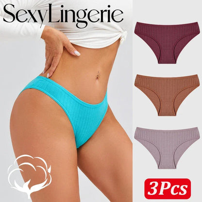 Seamless Cotton Sexy Low Rise Stripes Lingerie