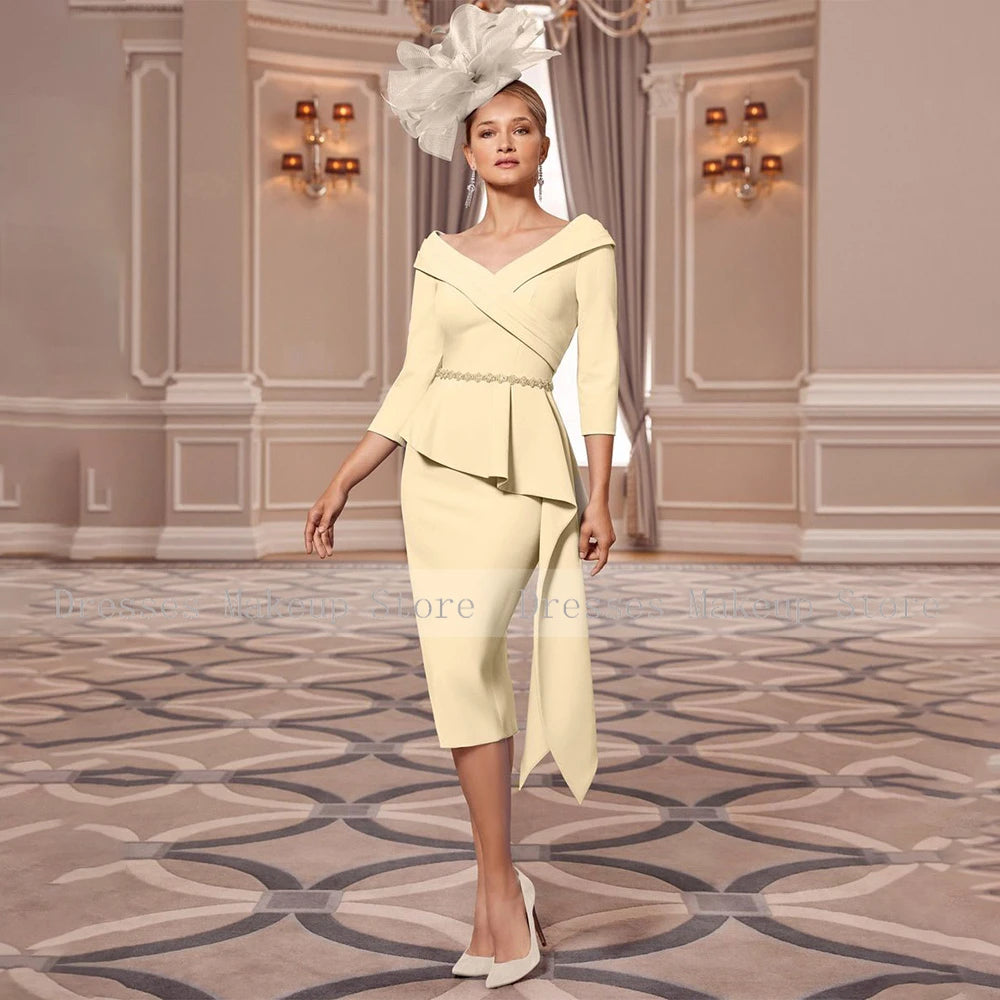 Bride V Neck Off  Shoulder Dress