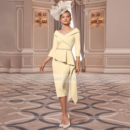 Bride V Neck Off  Shoulder Dress