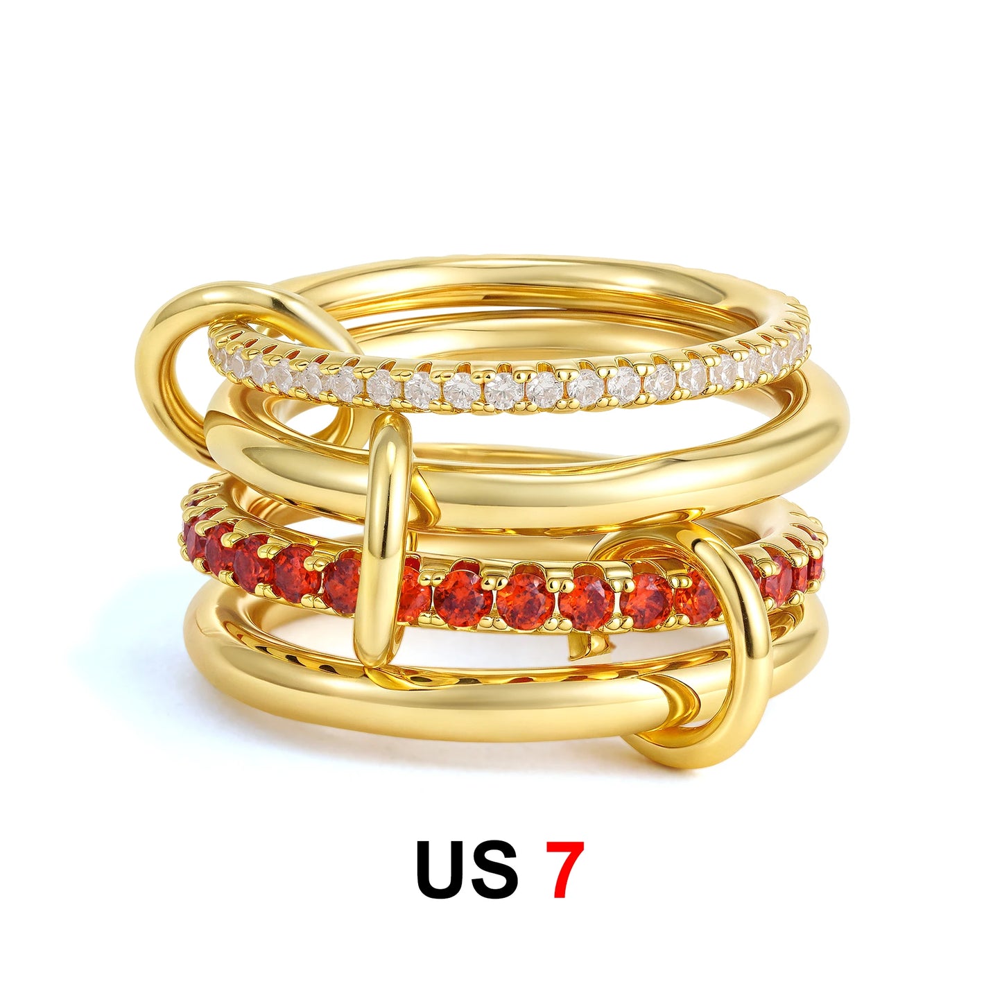 DANA Zirconia Gold Plated Rings Set