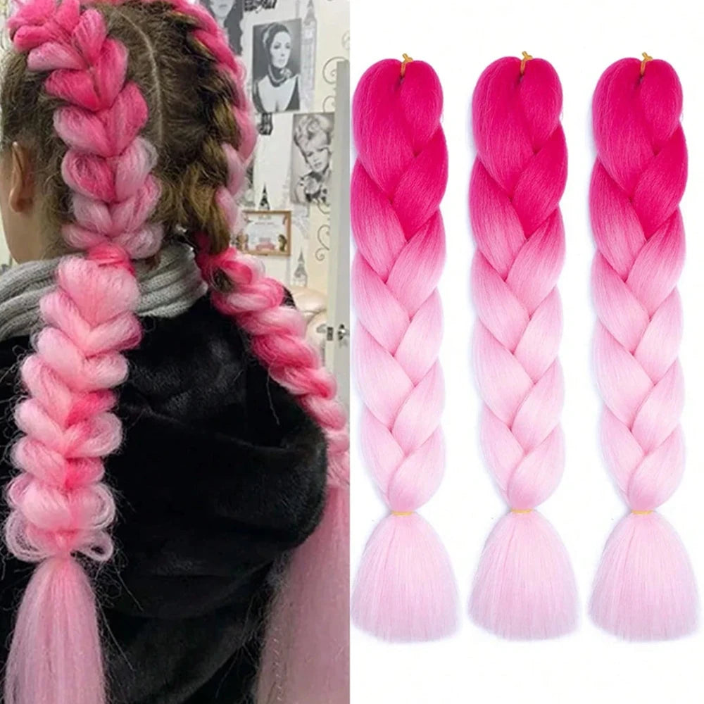 Braiding Hair Pre-stretched Purple Hair Extensions