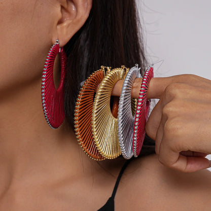 Bohemian Braided Hollow Hoop Geometric Round Earrings