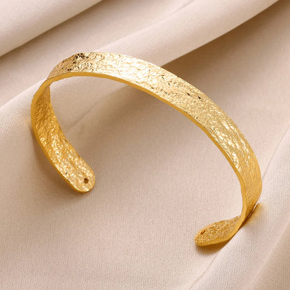 DANA Gold Chunky Flower Cuff Bangle Bracelet