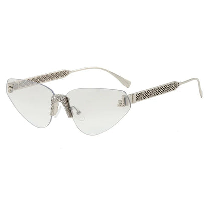 Sexy rimless retro punk metal sunglasses